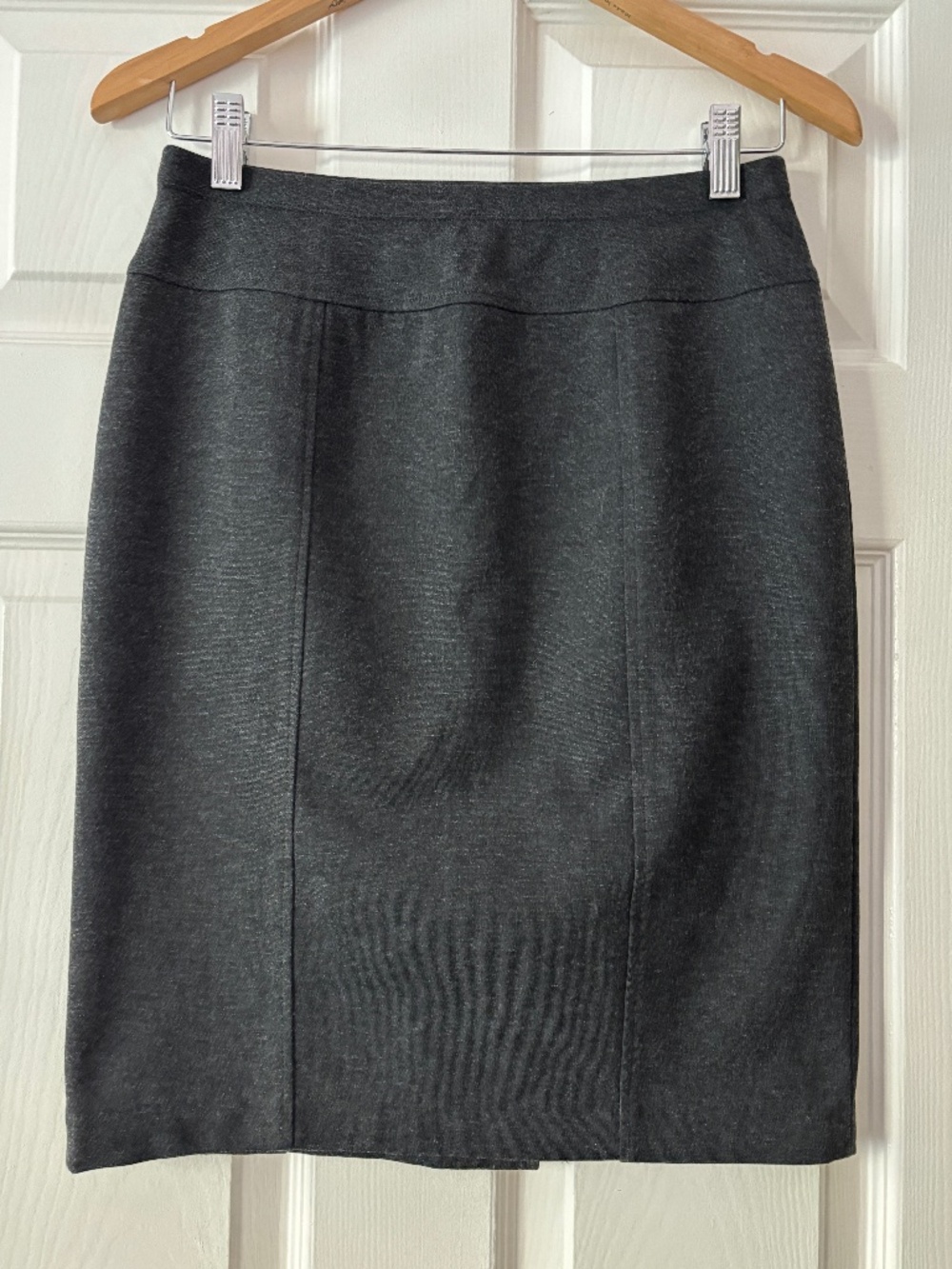 Ellen Tracy Ponte Knit Pencil Skirt - Charcoal Gray S - Picture 2 of 10